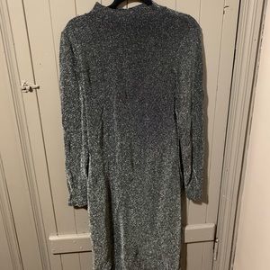Navy and silver sparkle dress mid length and lots of stretch, fully lined